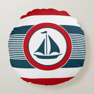 Nautical design round cushion