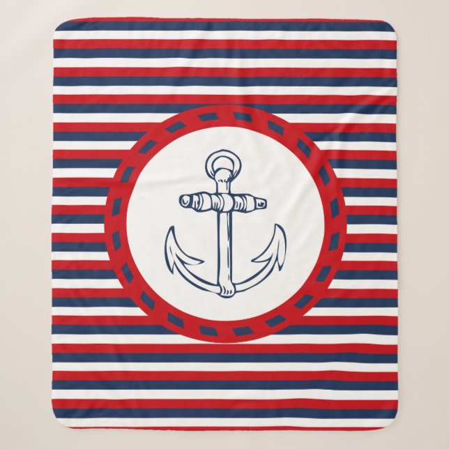 Nautical design sherpa blanket (Front)