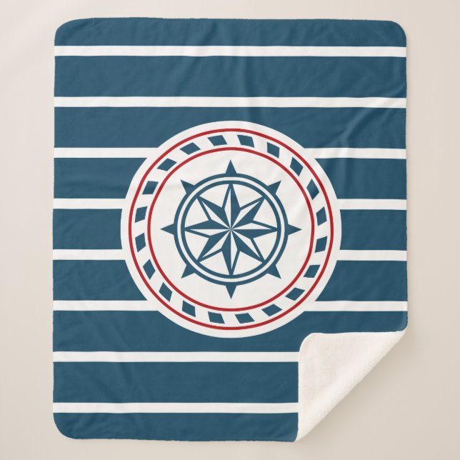 Nautical design sherpa blanket (Front)