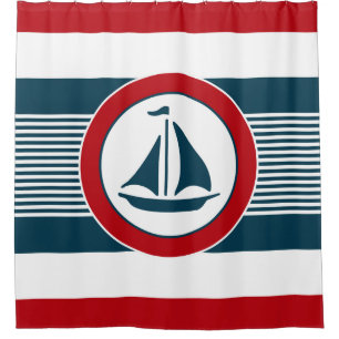 Nautical design shower curtain