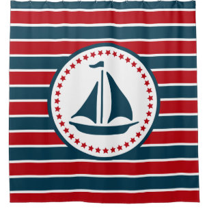 Nautical design shower curtain