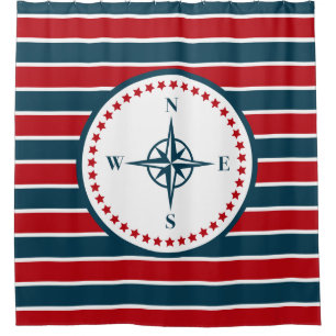Nautical design shower curtain