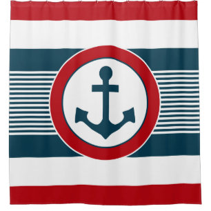 Nautical design shower curtain