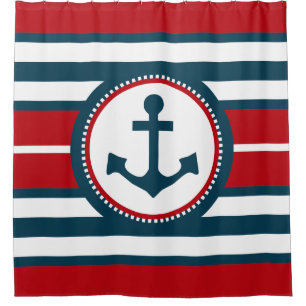 Nautical design shower curtain