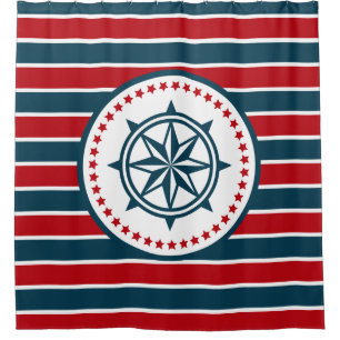 Nautical design shower curtain