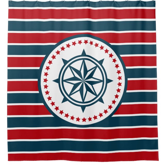 Nautical design shower curtain (Front)