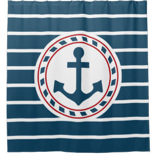 Nautical design shower curtain