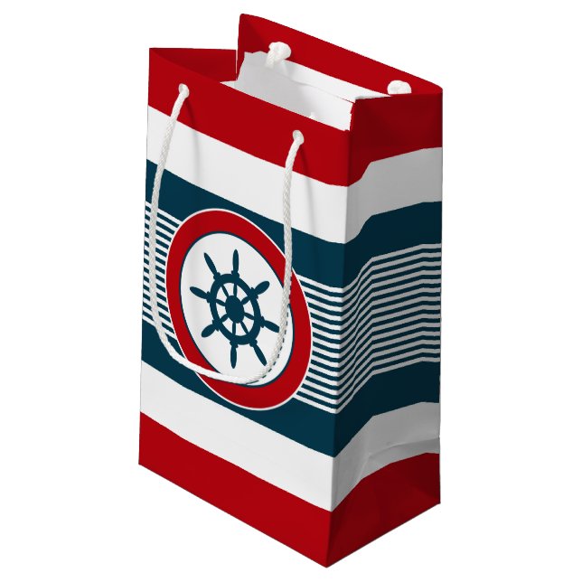 Nautical design small gift bag (Back Angled)