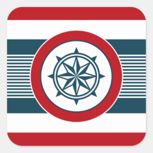Nautical design square sticker