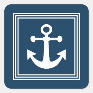 Nautical design square sticker
