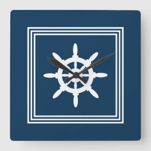 Nautical design square wall clock