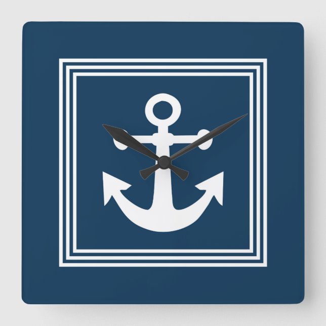 Nautical design square wall clock (Front)