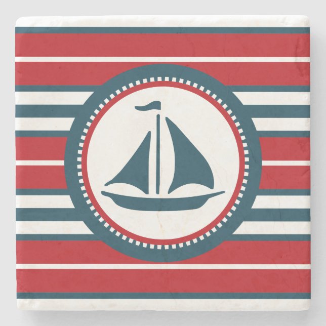 Nautical design stone coaster (Front)