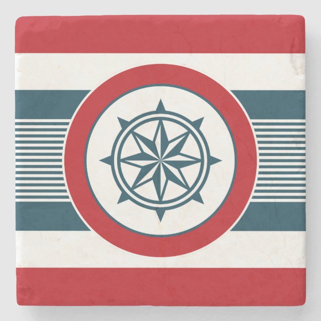 Nautical design stone coaster (Front)