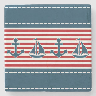Nautical design stone coaster
