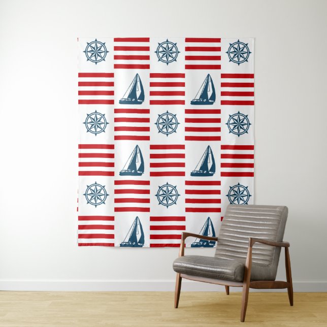 Nautical design tapestry (In Situ)