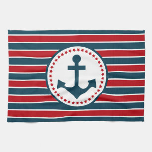 Nautical design tea towel