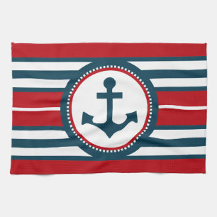 Nautical design tea towel