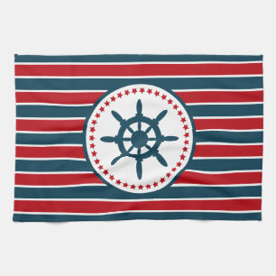 Nautical design tea towel