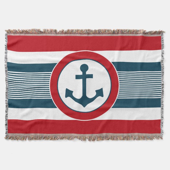 Nautical design throw blanket (Front)