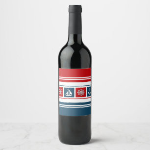 Nautical design wine label