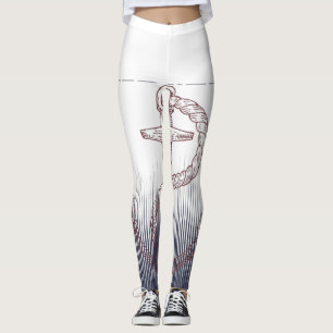 NAUTICAL DESIGN WITH ANCOR  INVITATION LEGGINGS