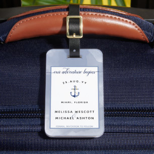 #Nautical Destination #Wedding Save the Date Luggage Tag