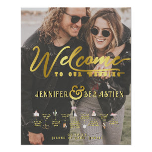 Nautical Destination Wedding Welcome Timeline Poster