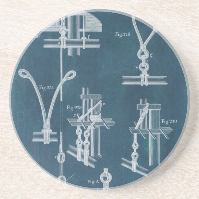 Nautical Detail Blueprint IV Coaster (Front)