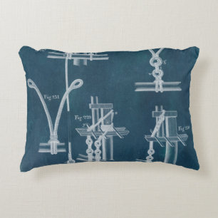 Nautical Detail Blueprint IV Decorative Cushion