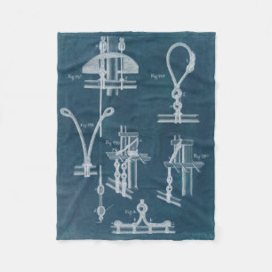 Nautical Detail Blueprint IV Fleece Blanket