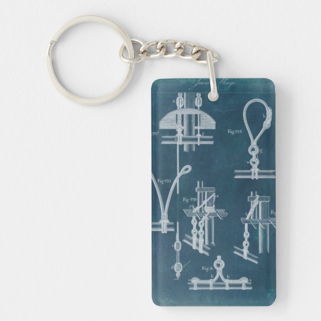 Nautical Detail Blueprint IV Key Ring (Front)