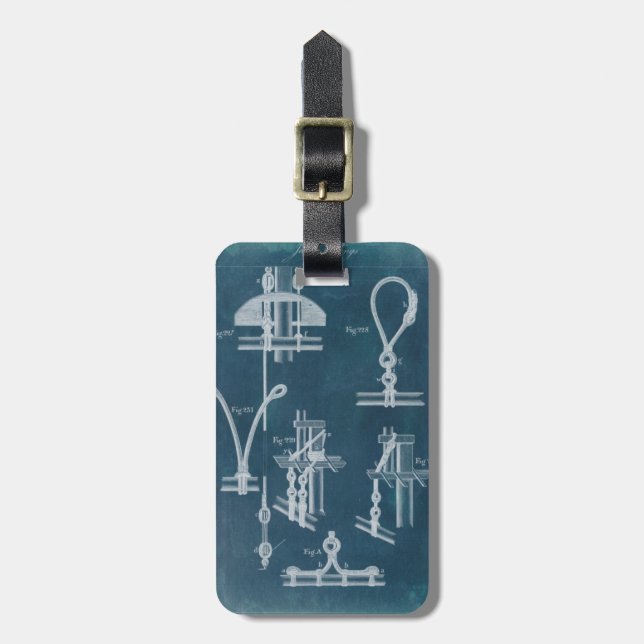 Nautical Detail Blueprint IV Luggage Tag (Front Vertical)