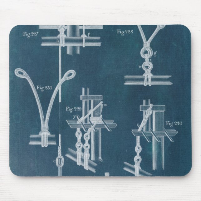 Nautical Detail Blueprint IV Mouse Mat (Front)