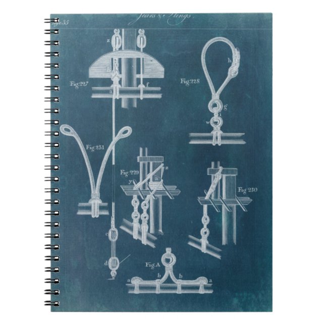 Nautical Detail Blueprint IV Notebook (Front)