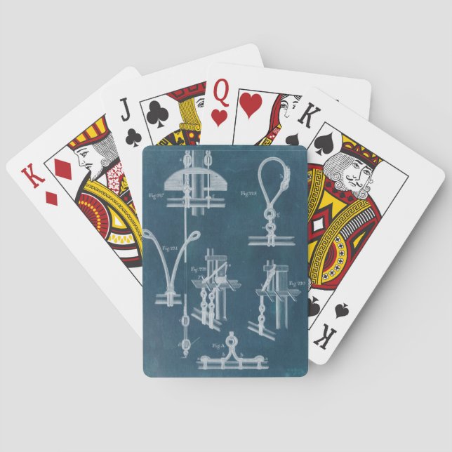 Nautical Detail Blueprint IV Playing Cards (Back)