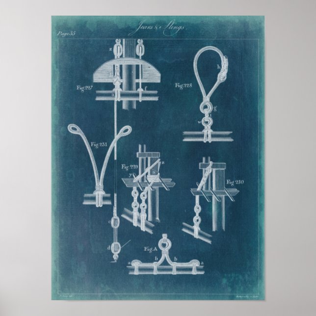 Nautical Detail Blueprint IV Poster (Front)