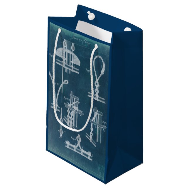 Nautical Detail Blueprint IV Small Gift Bag (Front Angled)