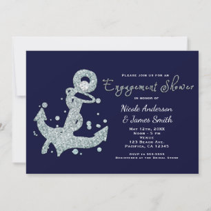 Nautical Diamond Anchor ENGAGEMENT Invitations
