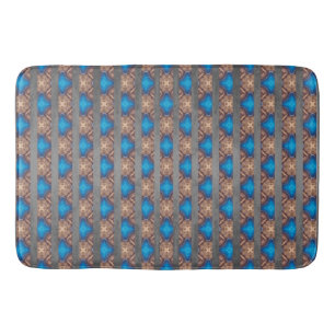 Nautical Diamond Pools & Stripes Pattern Bath Mat