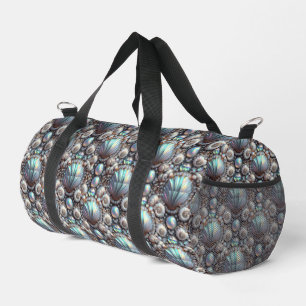 Nautical Diamonds & Seashells Beach Bag Duffle Bag