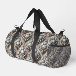 Nautical Diamonds & Seashells Beach Bag Duffle Bag