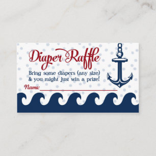 Nautical Diaper Raffle Cards Baby Shower Insert