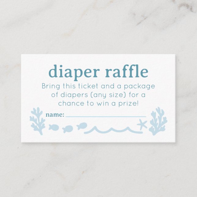 Nautical Diaper Raffle  Enclosure Card (Front)