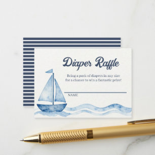 Nautical Diaper Raffle Enclosure Card Editable