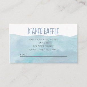 Nautical Diaper Rafflle Whale Blue Watercolor Enclosure Card