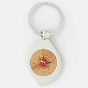 Nautical Dive Compass Key Ring
