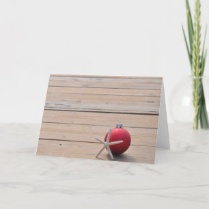 Nautical Dock with Ornaments Holiday Card