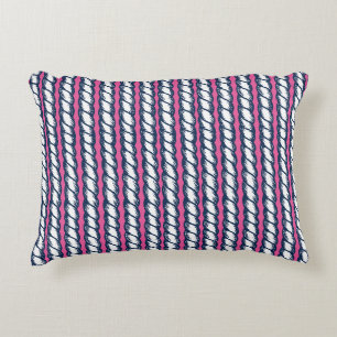 Nautical Doodles – Hot Pink & Navy Rope Stripe Decorative Cushion