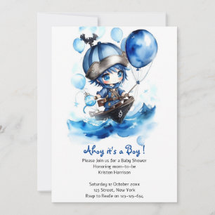 Nautical Dreams Unveiled: Boy Baby Shower Invitation